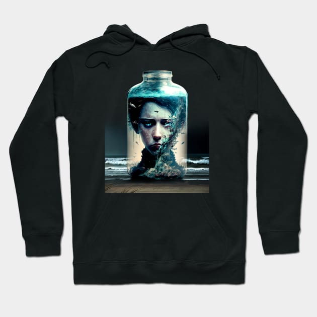 Boy in a Jar with a Pickled Face No. 1 on a Dark Background Hoodie by Puff Sumo